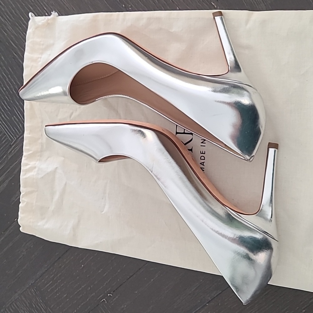 NWOT Vintage J. Crew Everly Mirror Metallic Pumps - Picture 5 of 8